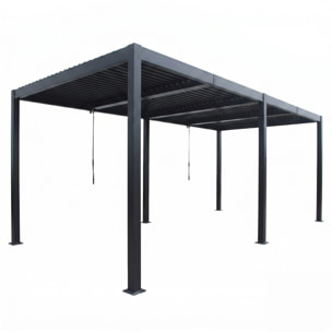 Pergola bioclimatique double 3x6 m noire ALIKI