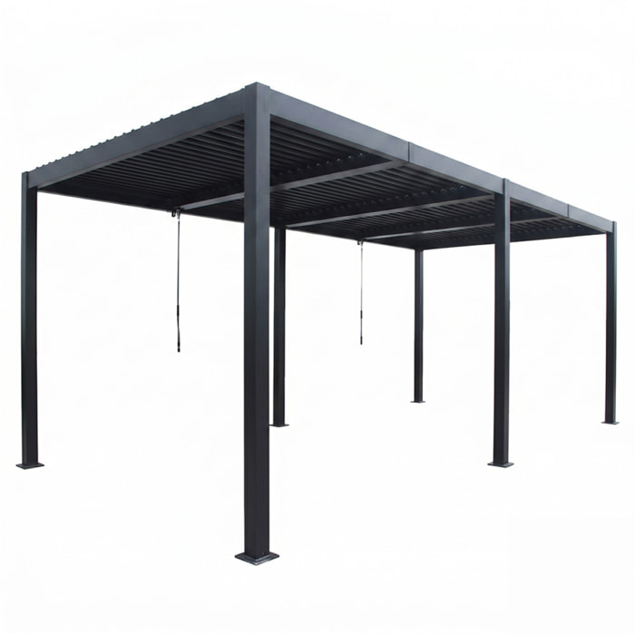Pergola bioclimatique double 3x6 m noire ALIKI
