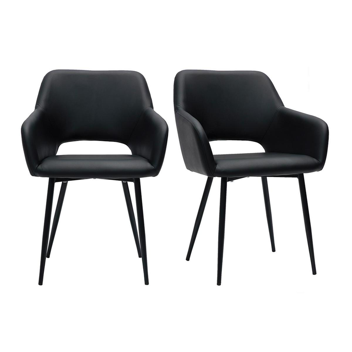 Chaises noires et métal noir (lot de 2) LAURETTE