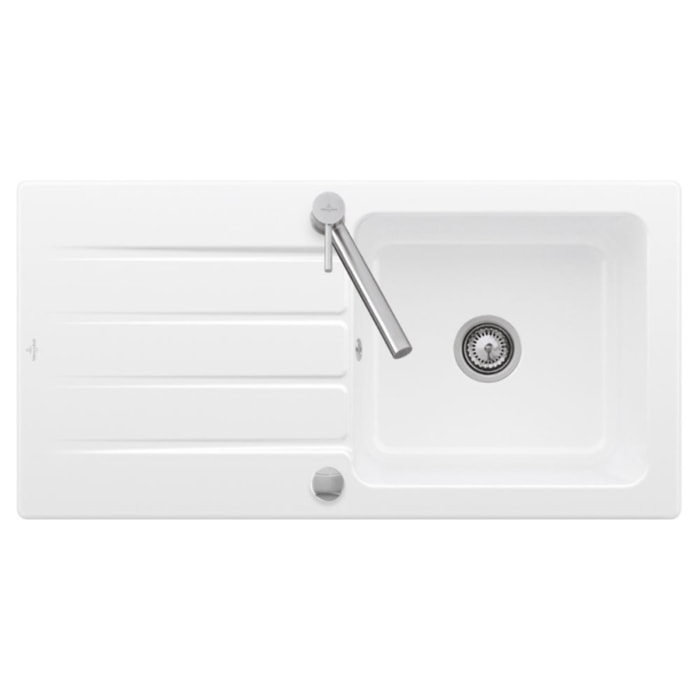 Evier 1 bac 100 x 51 cm Architectura 60 Blanc vidage automatique inclus