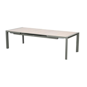 Table de jardin 10 places Evasion extensible beige lin/laurier