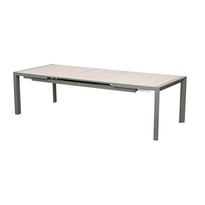 Table de jardin 10 places Evasion extensible beige lin/laurier