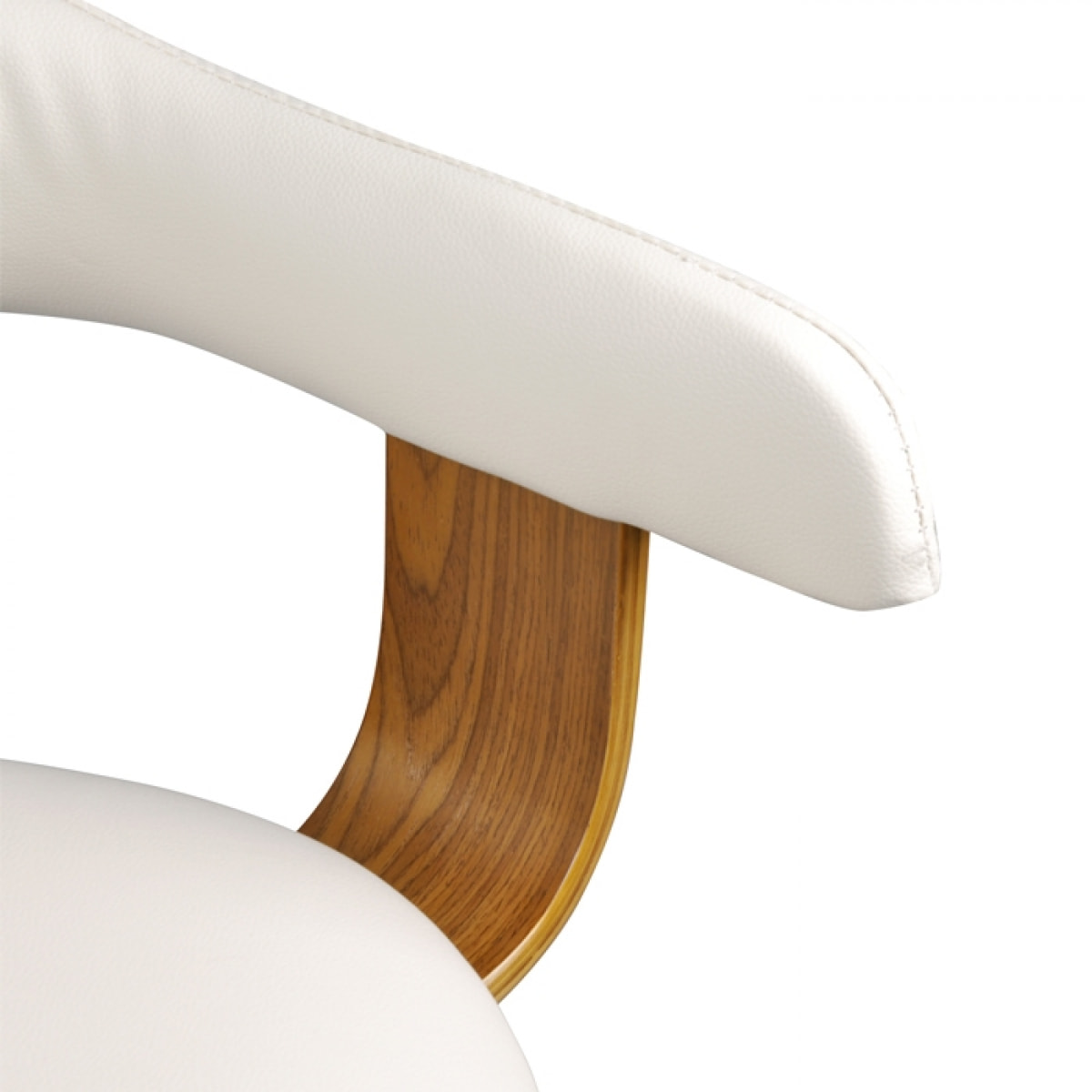 Chaise avec accoudoirs en cuir synthétique blanc - Harold