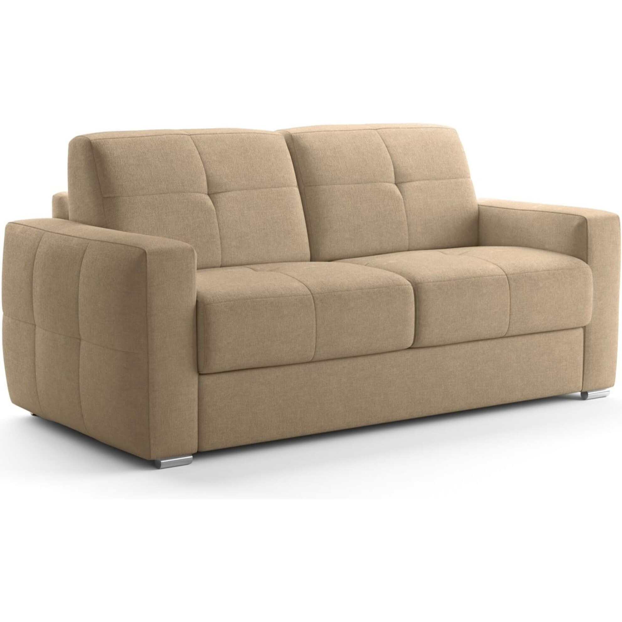 Canapé capitonné convertible 3 places en tissu chenille - ouverture express - CASSIAN