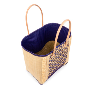 Villafrati bolso de hombro mujer. Fabricado en rafia y paja, con asas de cuero.