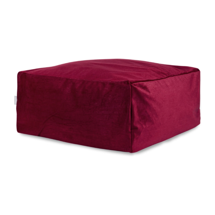 Pouf amovible en velours CORSO 50x50x25 cm rubis