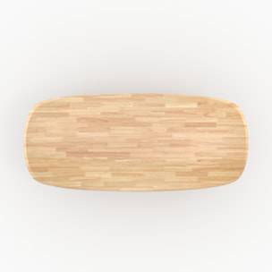 Table rectangulaire en bois d'hévéa massif clair 10 personnes - Aladin