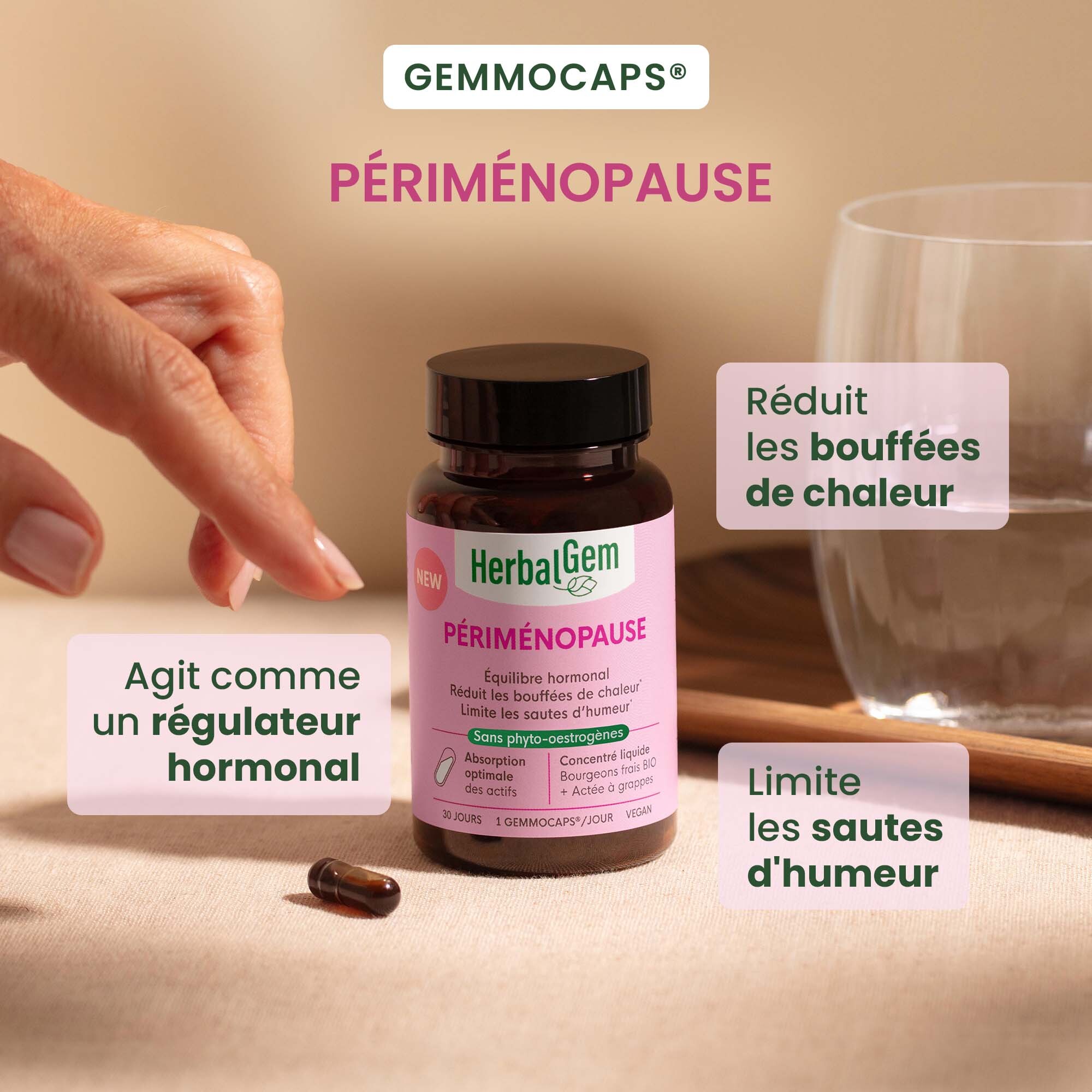 Herbalgem- Complément alimentaire Périménopause - 30 GELULES