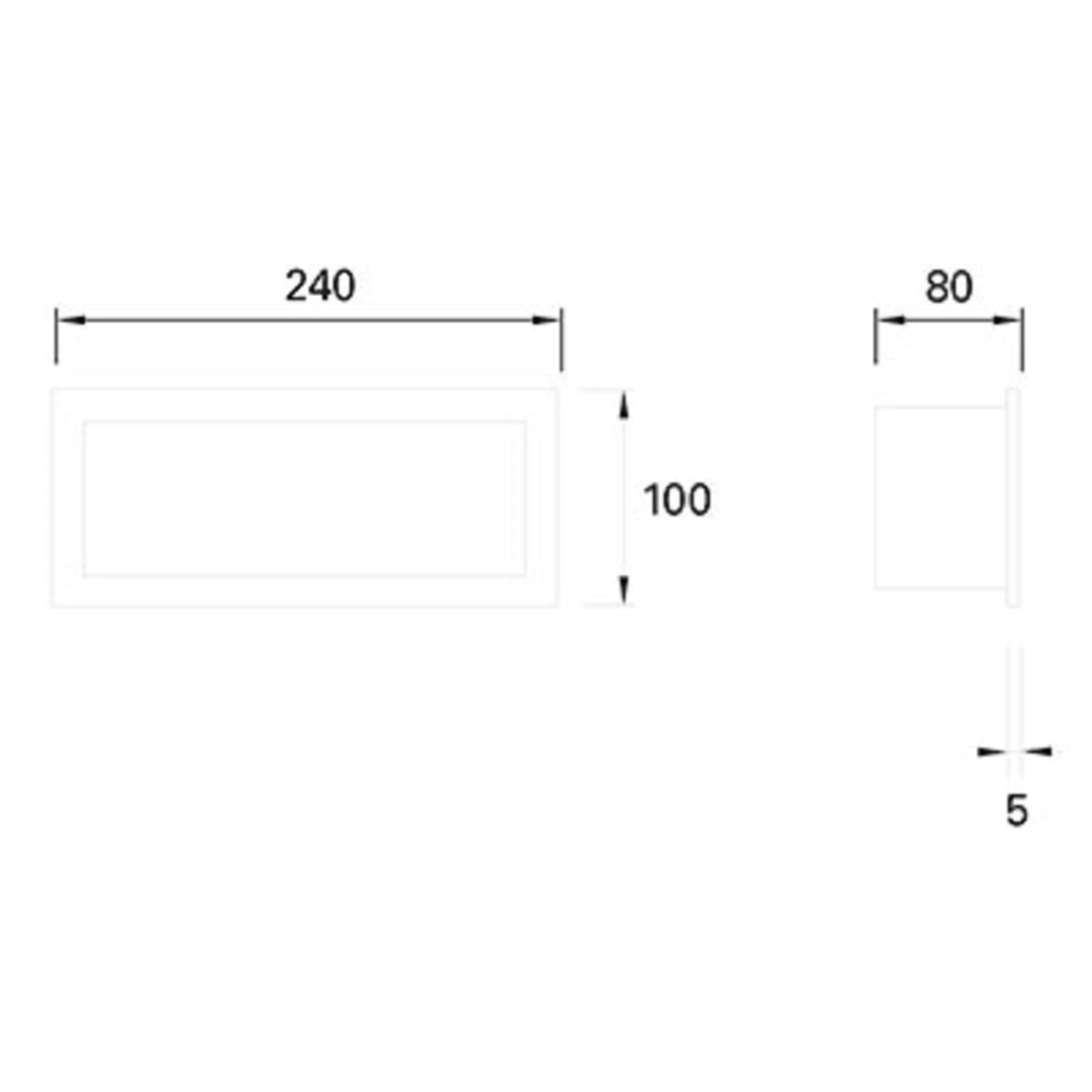 Forlight Empotrable De Pared Ip44 Tamesis E27 60W Gris 1055Lm
