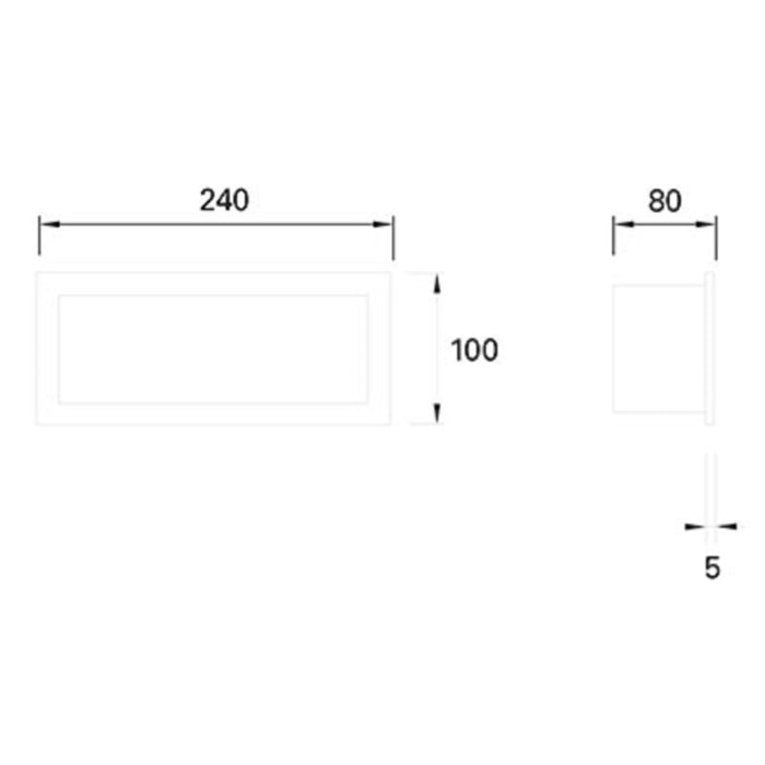 Forlight Empotrable De Pared Ip44 Tamesis E27 60W Gris 1055Lm