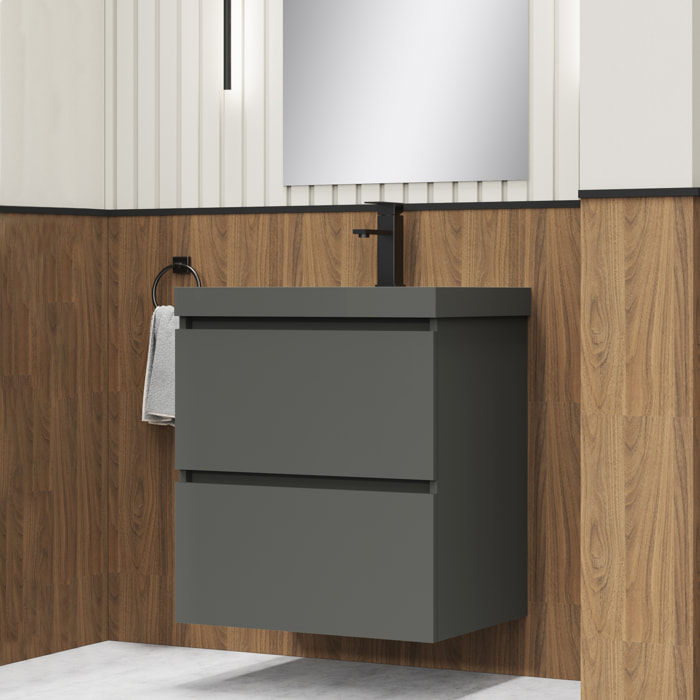 Conjunto de baño TURIN, Alday, 60 cm, Gris Oscuro