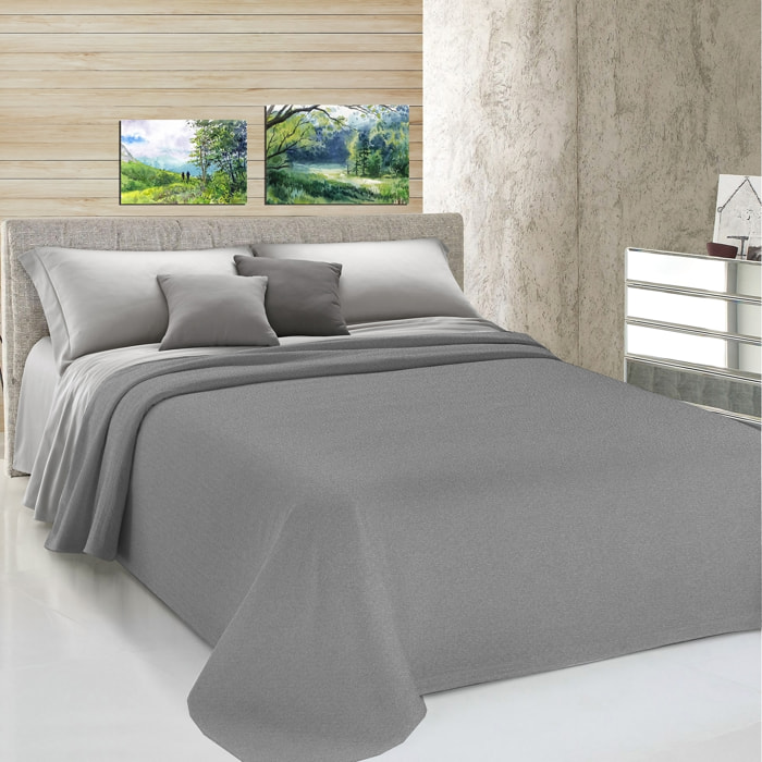 Copriletto copritutto tinto in filo tinta unita antracite