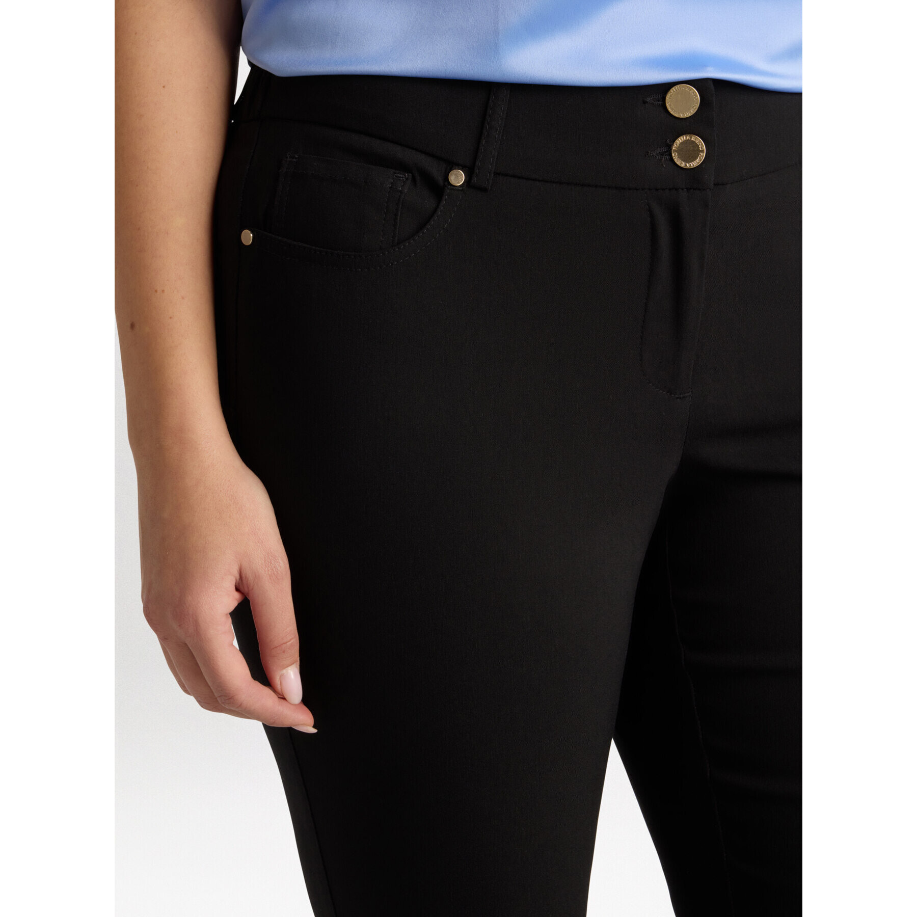Fiorella Rubino - Pantaloni skinny con viscosa LENZING™ ECOVERO™ - Nero
