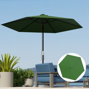 Toldo de Recambio de Sombrilla de 3 m Toldo de Repuesto para Sombrilla de Patio con Ventilación Superior Protección UV 30+ Cubierta de Repuesto para Parasol de Poliéster para Exteriores Verde