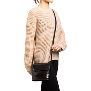 Borsa a tracolla  da uomo In Vera pelle Made in Italy 16x17,5x7 cm