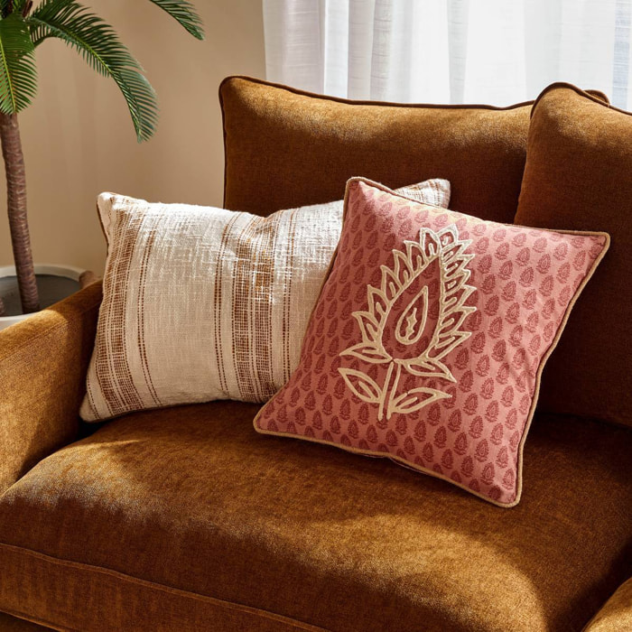 Housse de coussin Sienna 40x40cm rose foncé