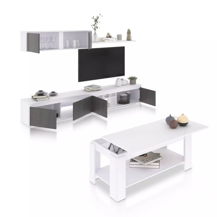 Pack salón con mesa de centro Arlet Plus Blanco Artik (Blanco Mate) - Óxido