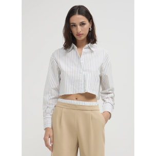 Camicia crop a righe