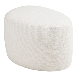 Hilo - Pouf in chenille bianco panna 55x40x39 cm