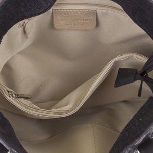 Fiesole Bolso tote Mujer.Piel auténtica Gamuza Grabado Cocodrilo