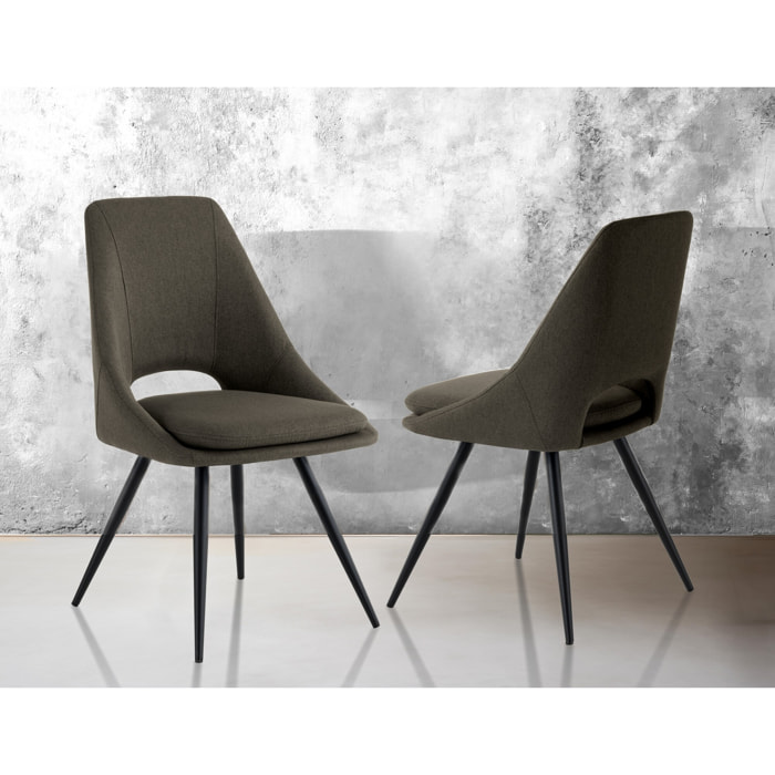 Tomasucci Ensemble de 2 chaises BETTA GRIS FONCÉ