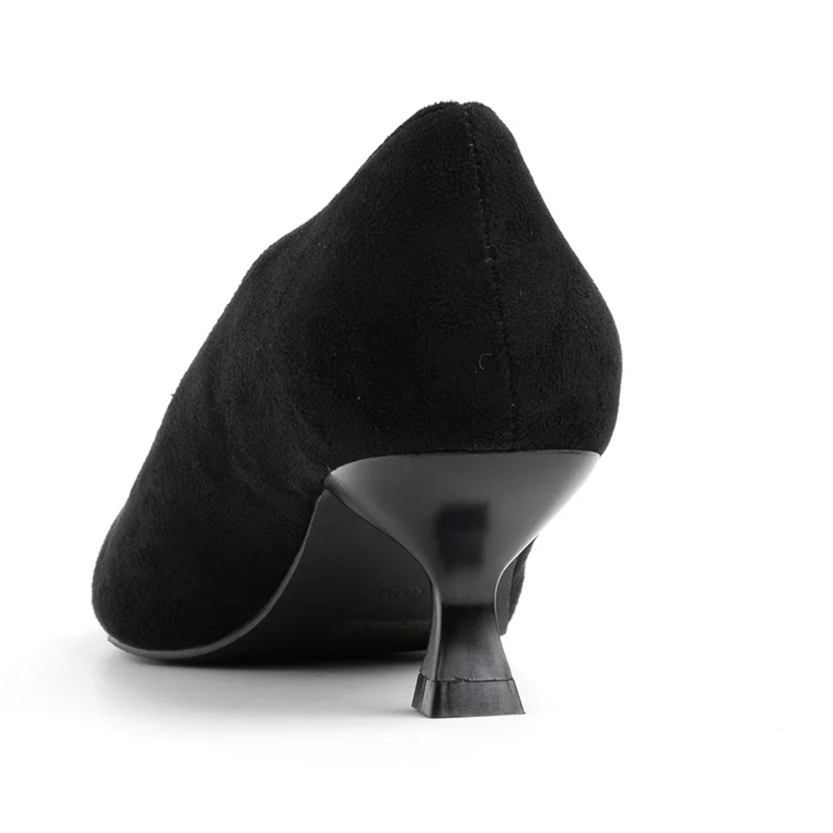 Decolleté in camoscio con tacco kitten - NERO