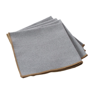 Serviette de table unie et bourdonnée - Gris
