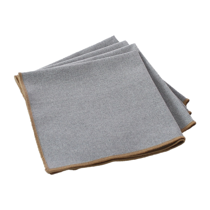 Serviette de table unie et bourdonnée - Gris