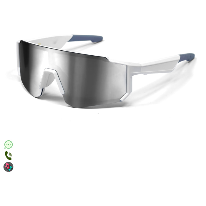 Gafas deportivas inteligentes QY PRO 1. Asistente de voz inteligente, traducción en tiempo real de más de 100 idiomas, control de música/llamadas y lentes UV400.