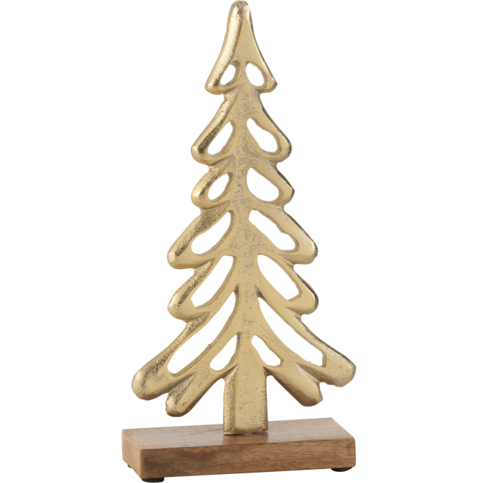 J-Line décoration Arbre sur Pied - aluminium/bois - or - large