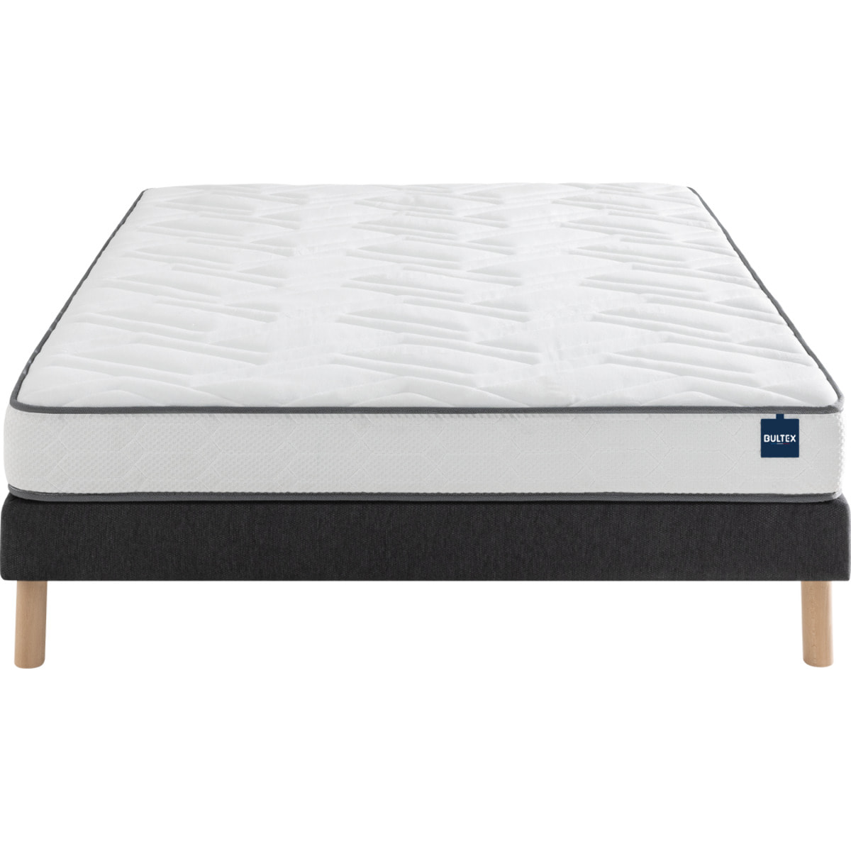Ensemble BASICLY 2 places| Matelas H 19cm avec sommier ferme |confort très ferme
