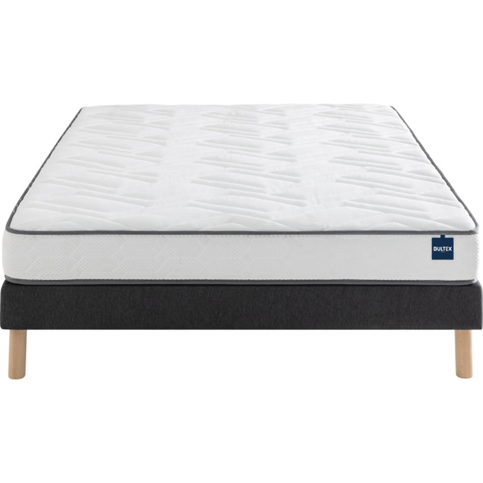 Ensemble BASICLY 2 places| Matelas H 19cm avec sommier ferme |confort très ferme