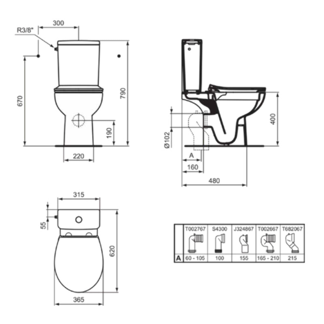 WC à poser sans bride sortie horizontale TIRSO RimLS+ avec abattant frein de chute