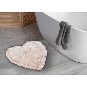 Tappeto Bagno A Forma Di Cuore Matilde Beige