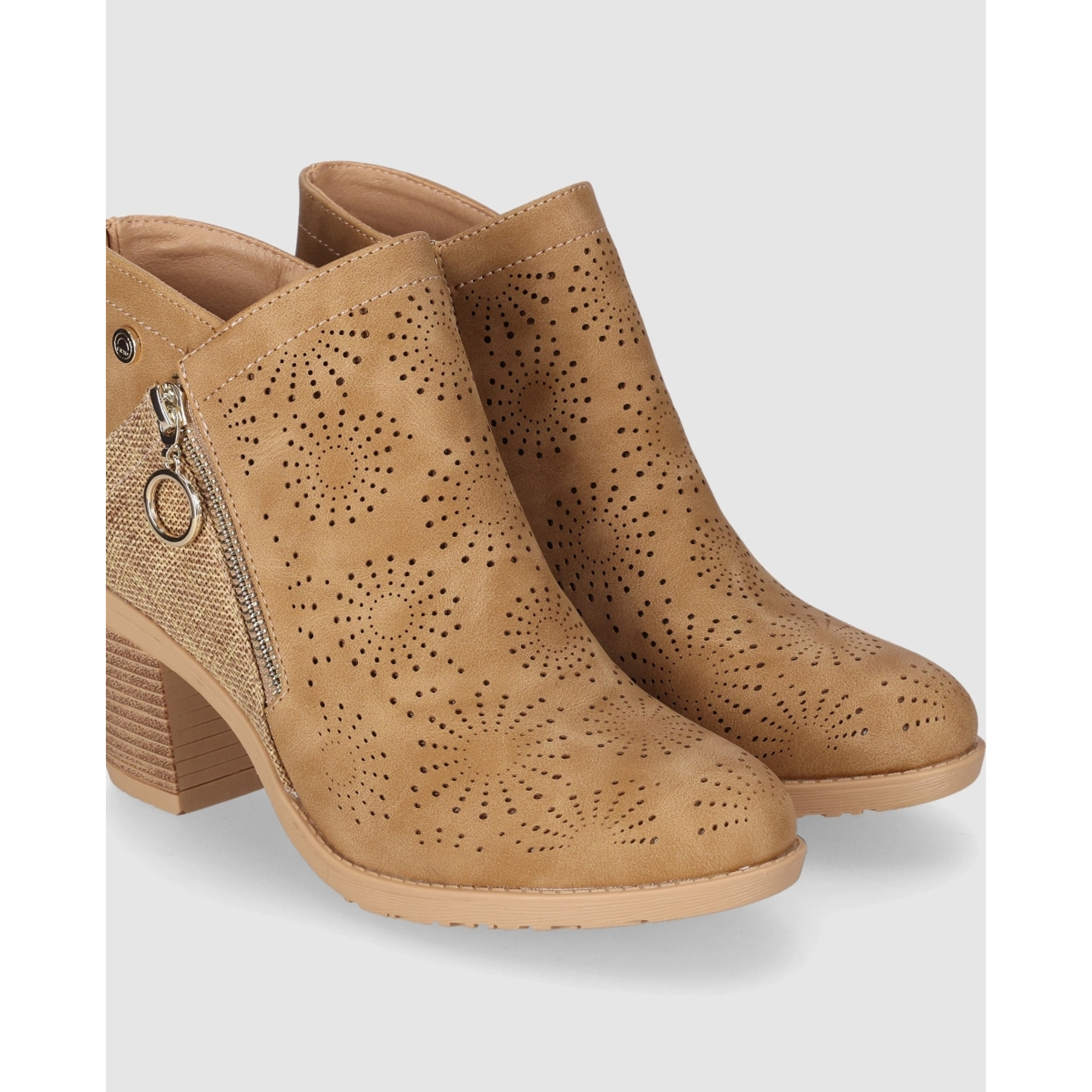 Botines de Piel Sintética - Cuero - Tacón: 6 cm