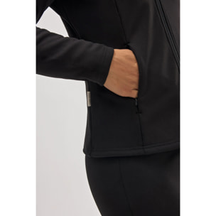 Giacca termica aderente nera in stile sportivo