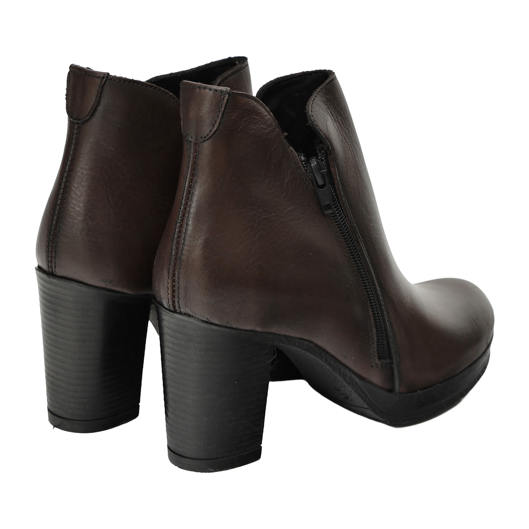 Tronchetti in vera pella con doppia lampo