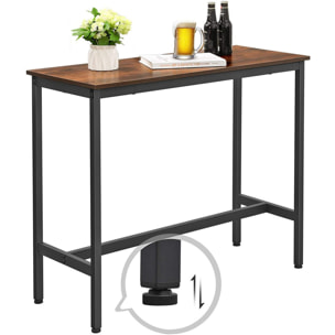 Tavolo bar industriale in truciolato e acciaio 100x40x90 cm