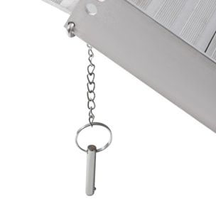 Rampa para Sillas de Ruedas Plegable, 61 cm, Carga 270 kg, Rampa Portátil de Aluminio Antideslizante con Bordes de Seguridad y Asa, para Escaleras, Puertas, Discapacitados