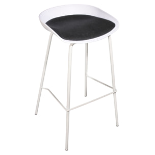 Tabouret De Bar Hella Blanc - Lot De 2
