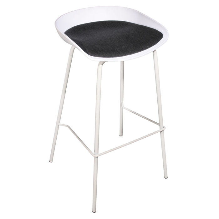 Tabouret De Bar Hella Blanc - Lot De 2