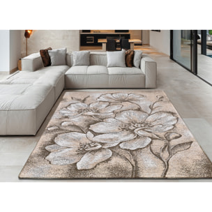 Tappeto Jacquard Ideale Salotto Camera Ingresso Made In Italy Antiscivolo, Lavabile, Morbido Disegno Asturia Tortora By Suardi