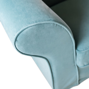 Canapé droit 3 places en velours vert eucalyptus OSCAR