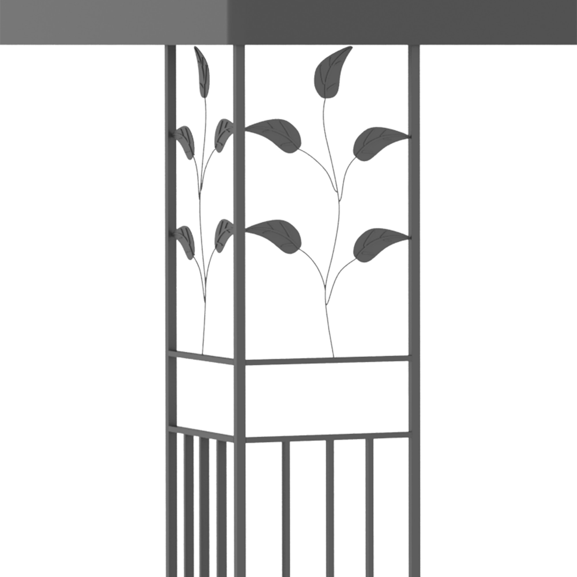 de Jardín 3x3 m Pabellón de Jardín Gazebo con Doble Techo Estructura de Acero 8 Orificios de Drenaje Resistente al Agua Carpa para Exterior Terraza Patio Gris