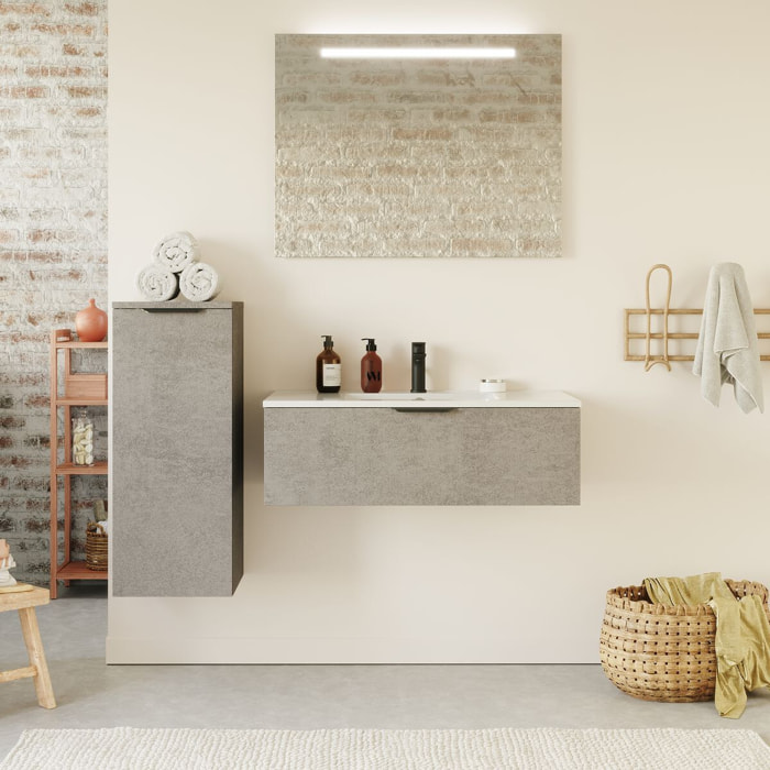 Meuble salle de bain vasque intégrée 1 tiroir - VENICE