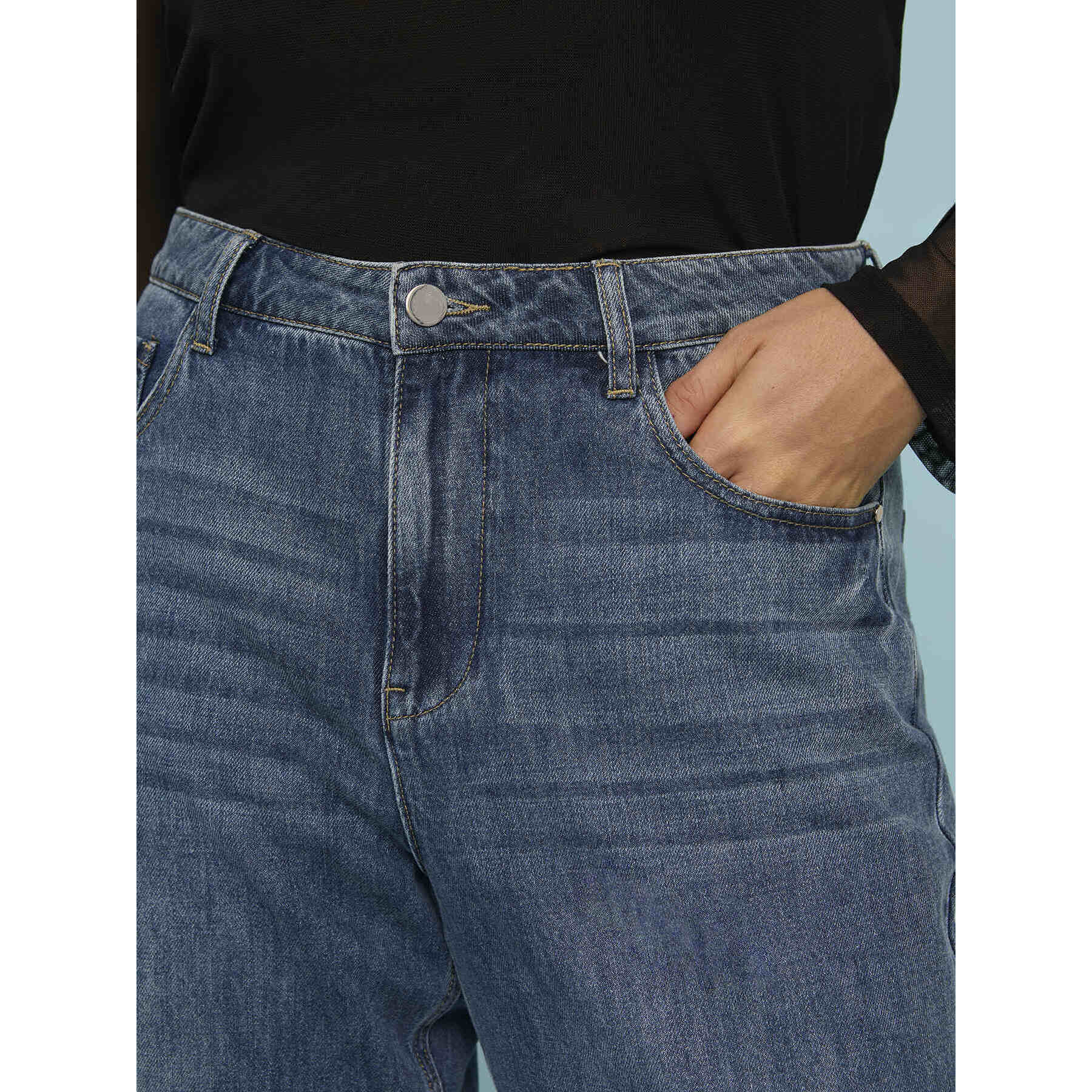 Fiorella Rubino - Jeans de pierna ancha con lavado desgastado - Azul