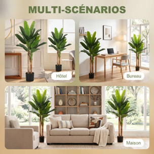 Lot de 2 bananiers artificiels H.150cm