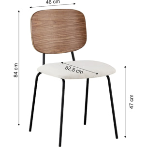 Lot de 2 chaises en velours côtelé - NAYA