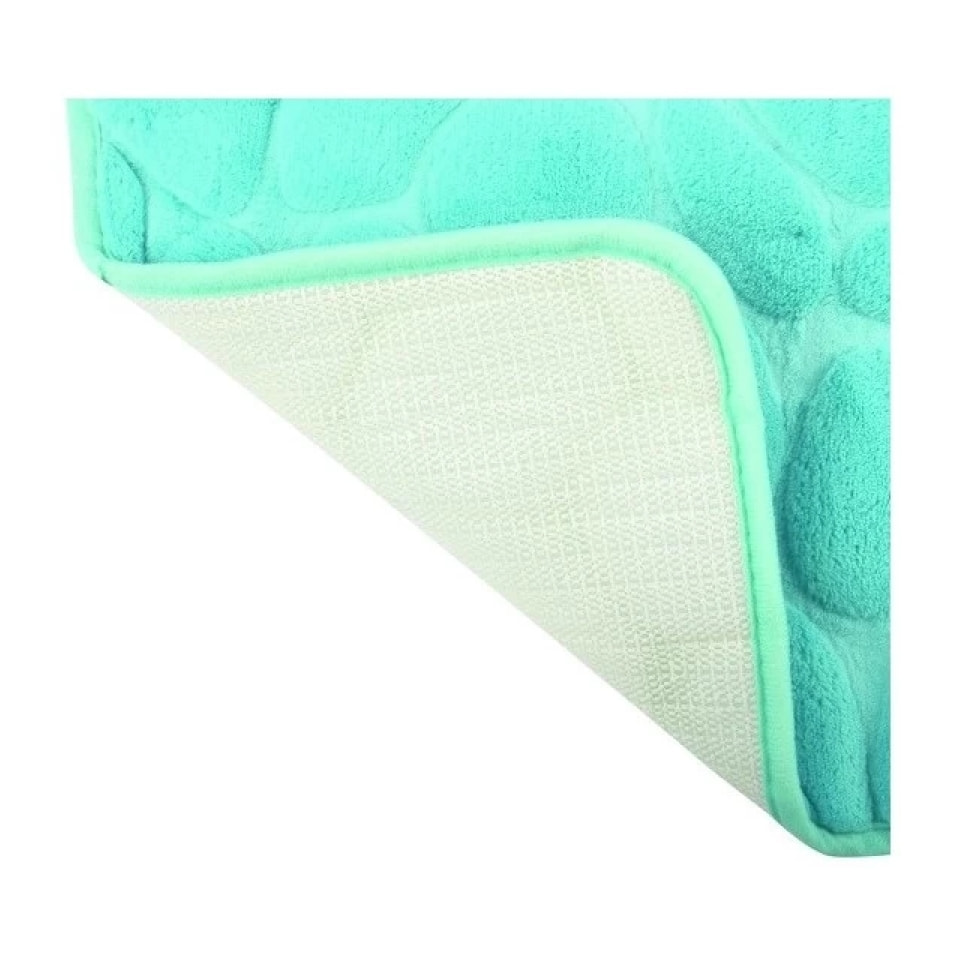 Tapis de bain Microfibre PEBBLE 40x60cm Bleu Turquoise MSV