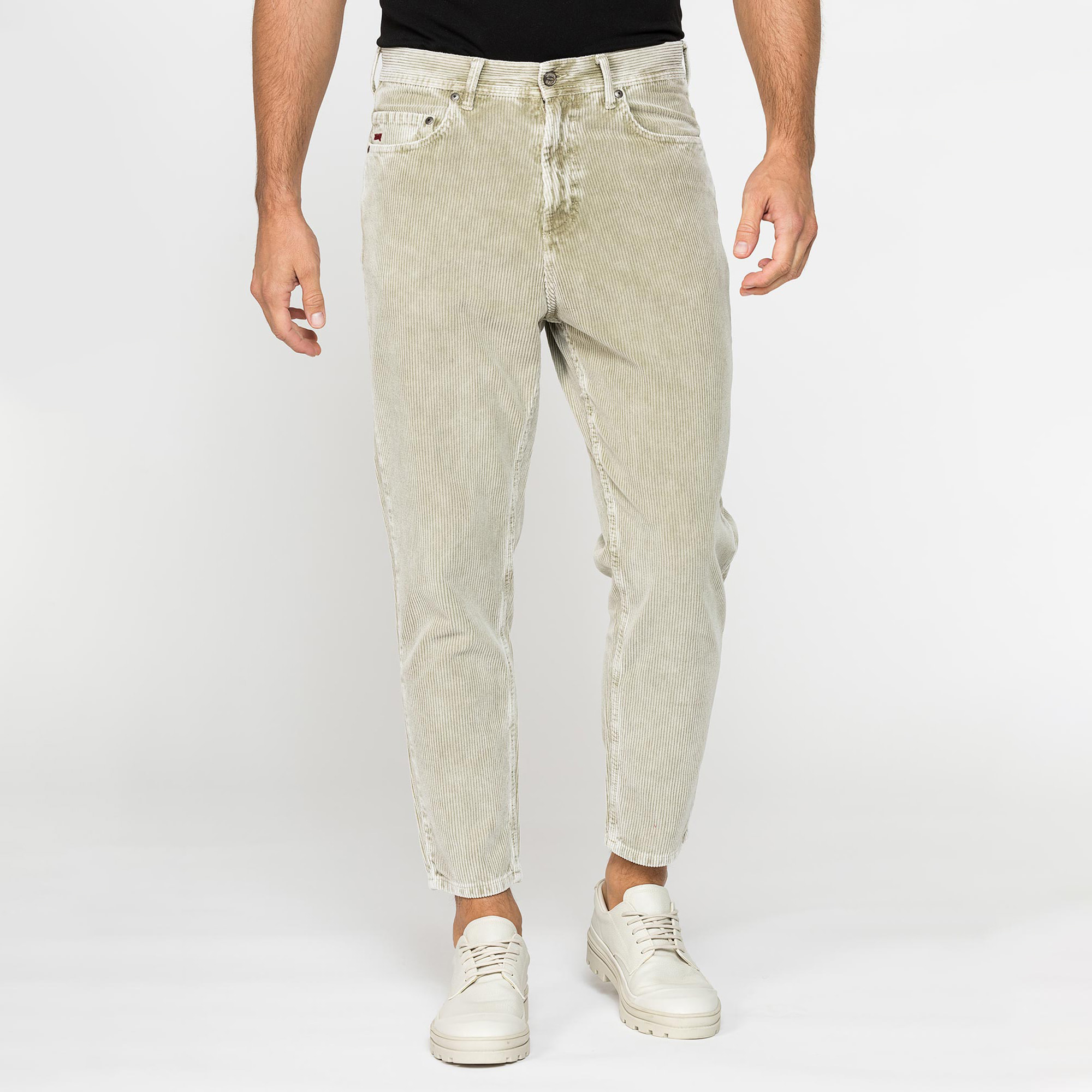 PANTALONE 5 TASCHE IN VELLUTO EFFETTO ACID WASH